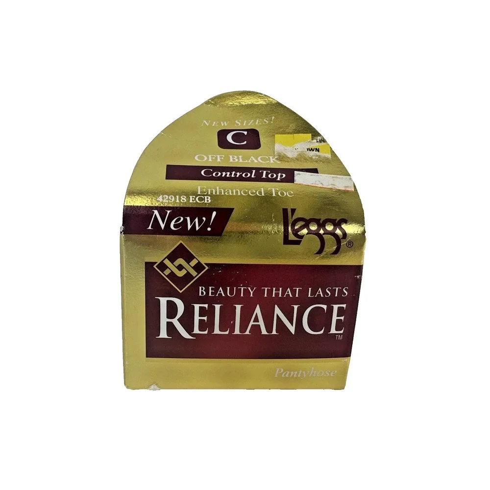 Vintage NIP L'eggs Control Top Reliance Enhanced Toe Pantyhose‎ Size C Off Black